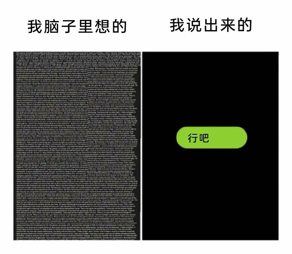 我脑子里想的 vs 我说出来的